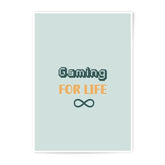 Gaming For Life Photographic Prints, Pixel Art Style, Gamer Gift, Retro Aesthetic, Video Game Room Decor, Minimalist Design - Tawshia
